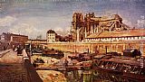 Johan Barthold Jongkind Famous Paintings - Notre-Dame de Paris, Seen from the Pont de L'Archeveche